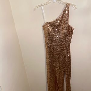 Gold Sequin Prom Dress